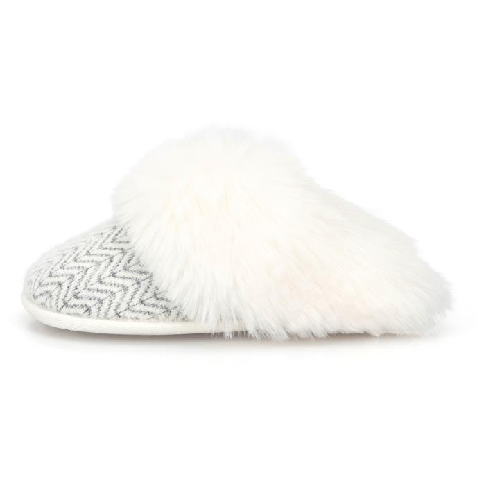 totes toasties® Ladies Fair Isle Knit Mule Slippers Cream Multi Extra Image 4
